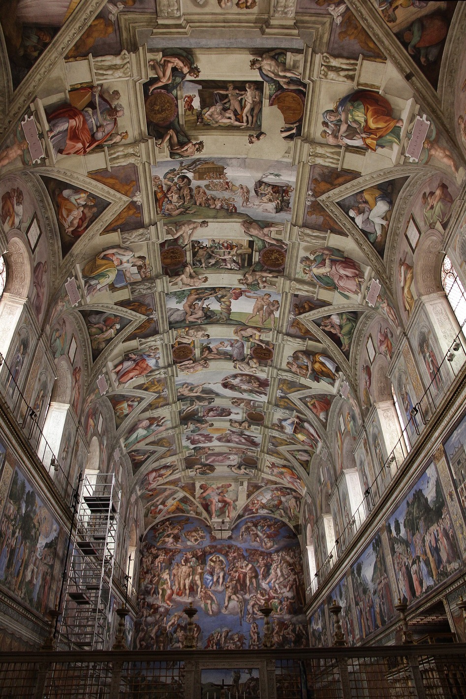 Michelangelo's painted ceiling in the Sistine Chapel