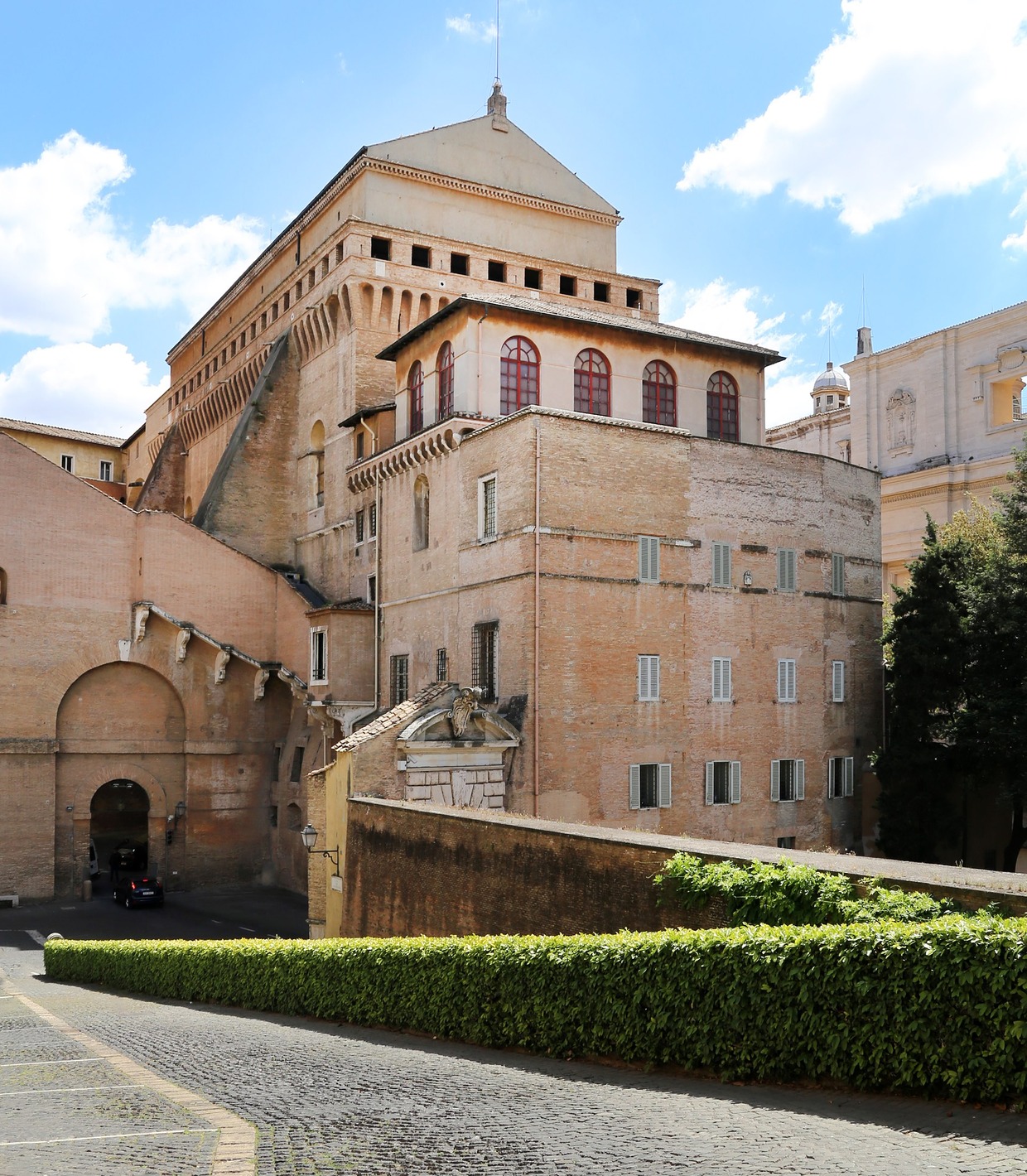 Exterior view of the Sistine Chapel within the Vatican